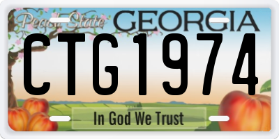 GA license plate CTG1974