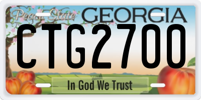 GA license plate CTG2700
