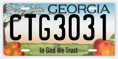 GA license plate CTG3031
