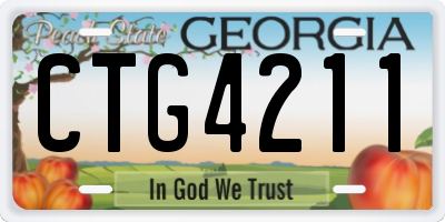 GA license plate CTG4211