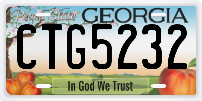 GA license plate CTG5232