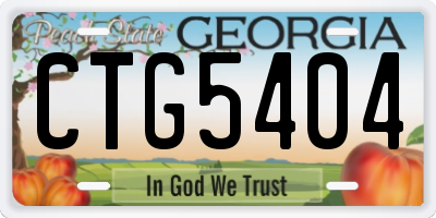 GA license plate CTG5404