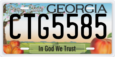 GA license plate CTG5585