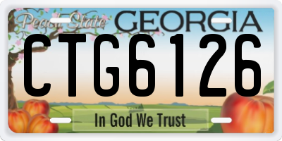 GA license plate CTG6126