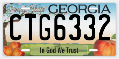 GA license plate CTG6332