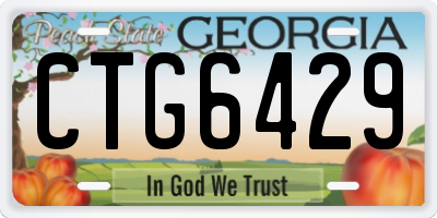 GA license plate CTG6429