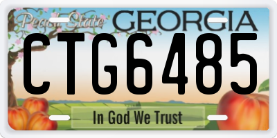 GA license plate CTG6485