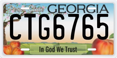 GA license plate CTG6765