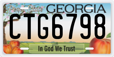 GA license plate CTG6798