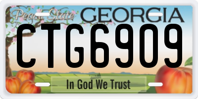 GA license plate CTG6909