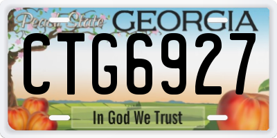 GA license plate CTG6927