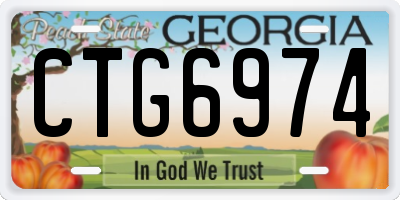 GA license plate CTG6974