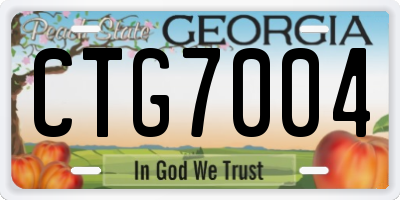 GA license plate CTG7004