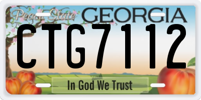 GA license plate CTG7112