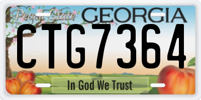 GA license plate CTG7364