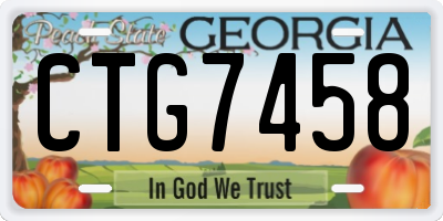 GA license plate CTG7458