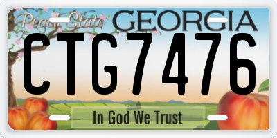 GA license plate CTG7476