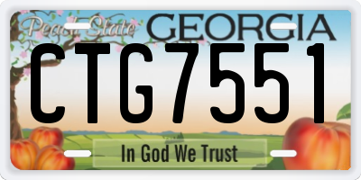 GA license plate CTG7551