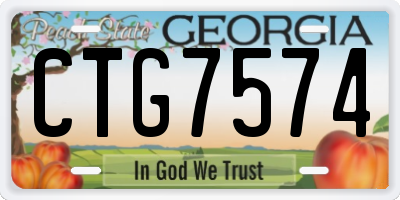 GA license plate CTG7574