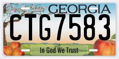 GA license plate CTG7583