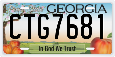 GA license plate CTG7681