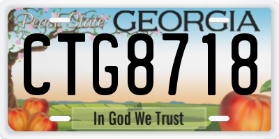 GA license plate CTG8718