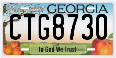 GA license plate CTG8730
