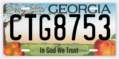 GA license plate CTG8753