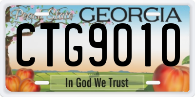GA license plate CTG9010