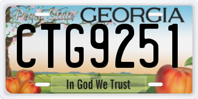 GA license plate CTG9251