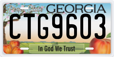 GA license plate CTG9603
