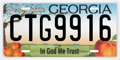 GA license plate CTG9916