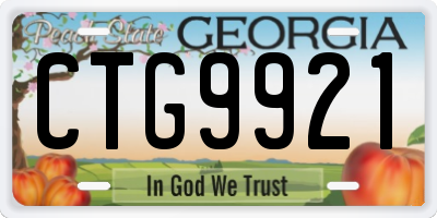 GA license plate CTG9921