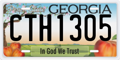 GA license plate CTH1305