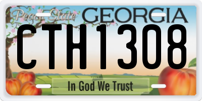 GA license plate CTH1308
