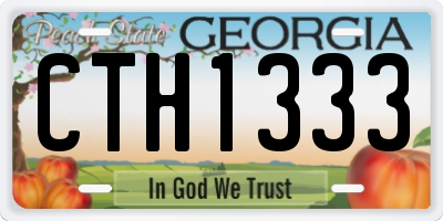 GA license plate CTH1333