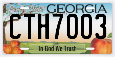 GA license plate CTH7003