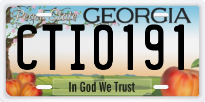 GA license plate CTI0191