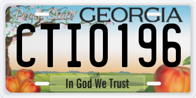 GA license plate CTI0196
