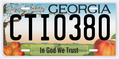 GA license plate CTI0380