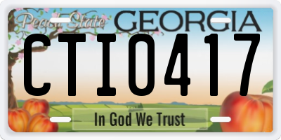 GA license plate CTI0417