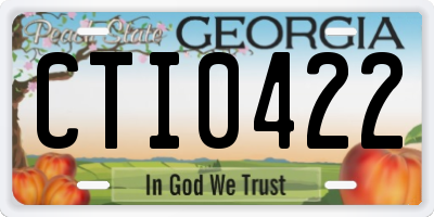 GA license plate CTI0422