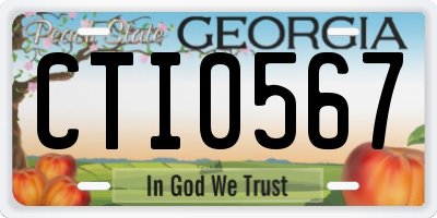 GA license plate CTI0567