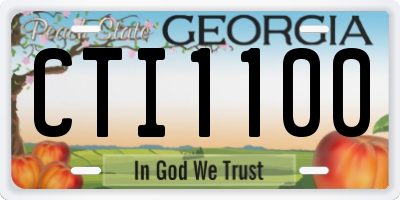 GA license plate CTI1100