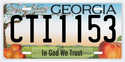 GA license plate CTI1153
