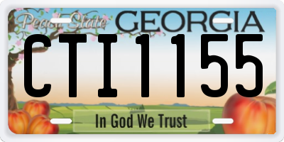 GA license plate CTI1155