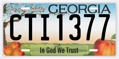 GA license plate CTI1377