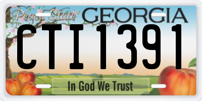 GA license plate CTI1391