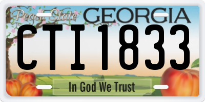 GA license plate CTI1833
