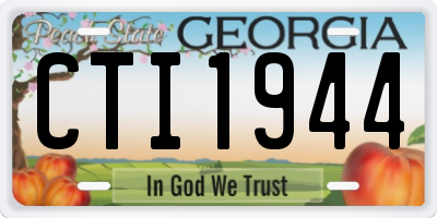 GA license plate CTI1944